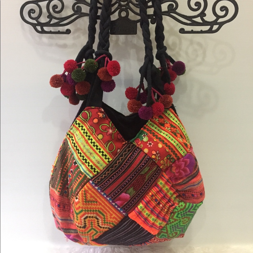 Colorful unique patchwork handmade bag small - Picture 1 of 5